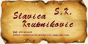 Slavica Krupniković vizit kartica